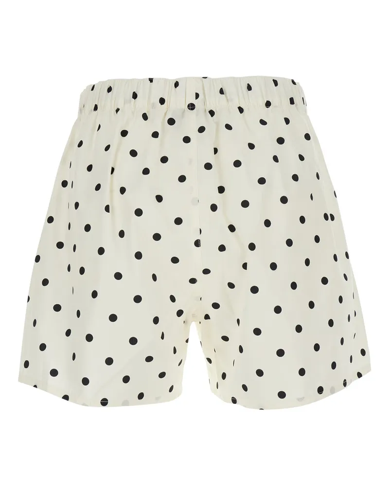 MSGM Polka Dot Cotton Shorts — White White