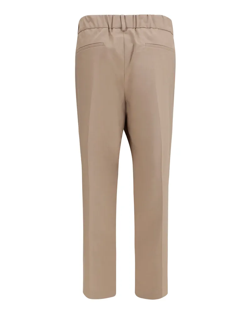 Brunello Cucinelli Women's Cotton Pants Bleeker Beige Cotton; Elastane Trousers Bleeker