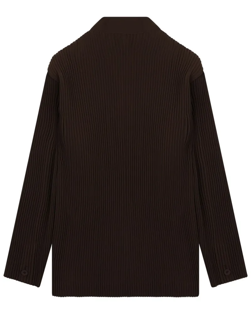 Issey Miyake Pleated Plissé Jacket — Brown Brown