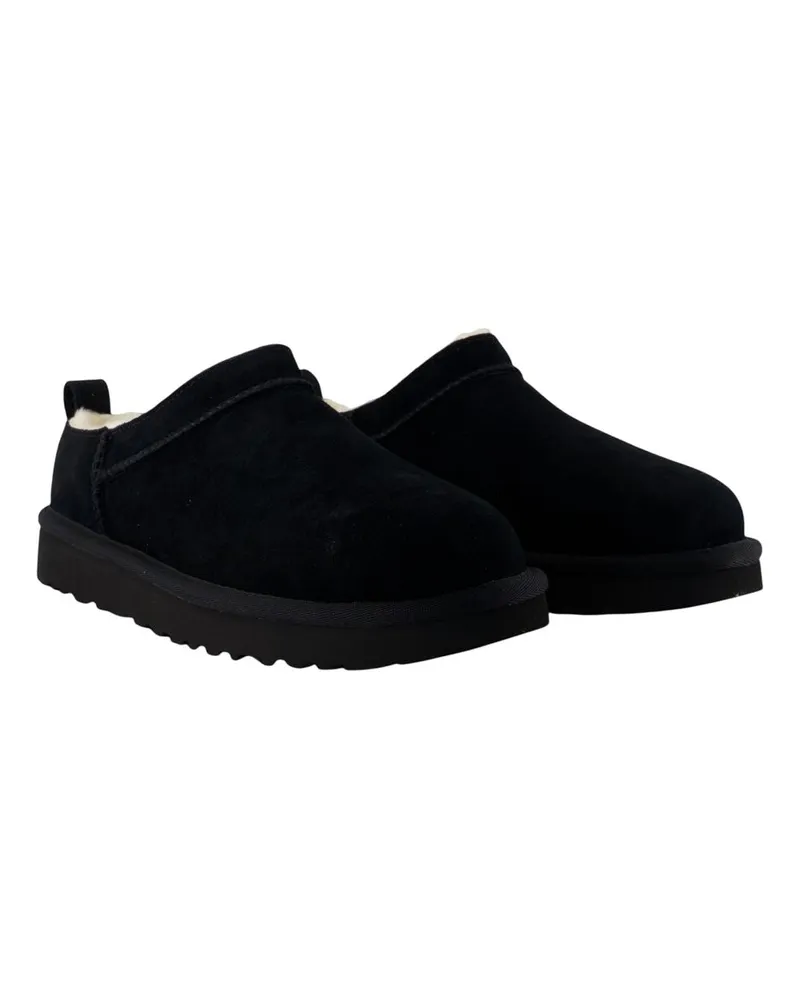 UGG Women's Classic Micro Ankle Boots -  Leather Black Calfskin Shoes Ankle-Boots Black