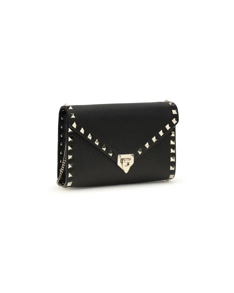 Valentino Garavani Women's Black Calf Leather Bos Taurus Wallet Black