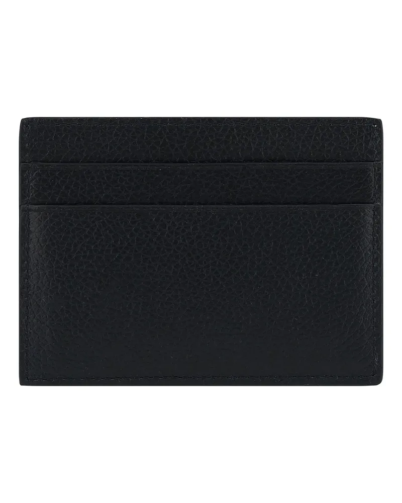 Balenciaga Men's Leather Cardholder Black - White Calf Bos Taurus Wallet Black
