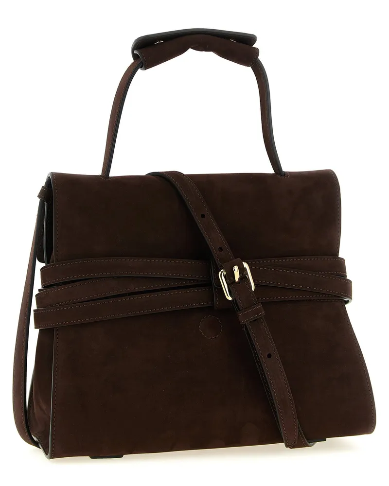 Moschino Tie Me Top Handle Bag — brown Brown