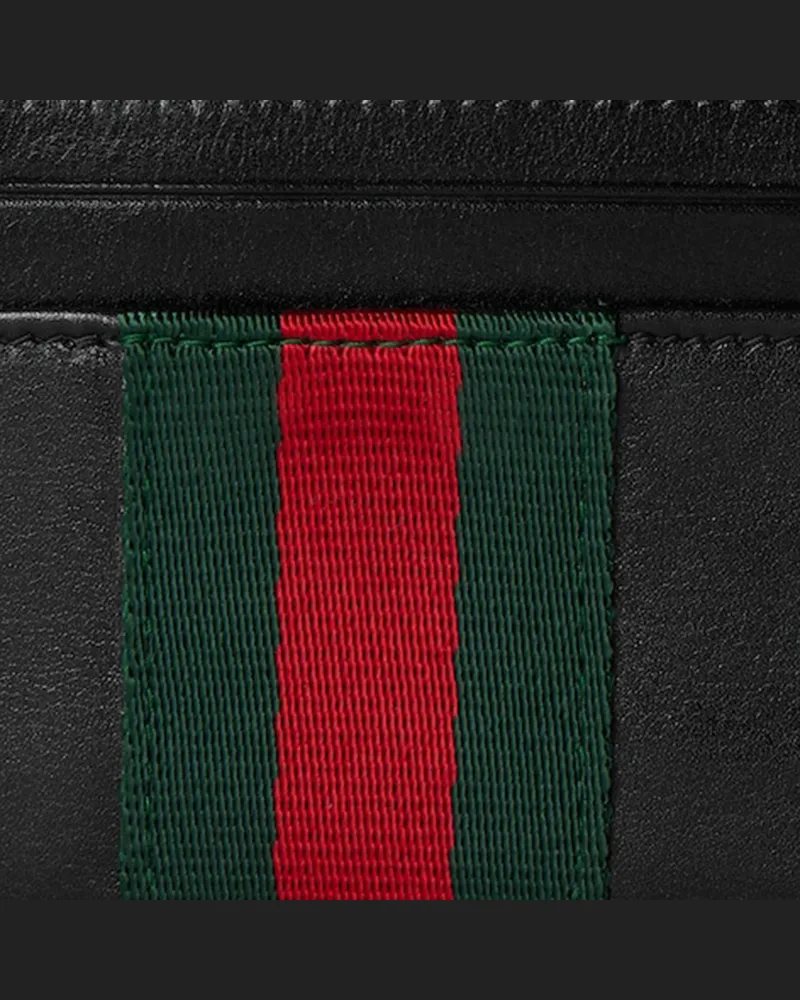 Gucci Web Card Case — Black Black
