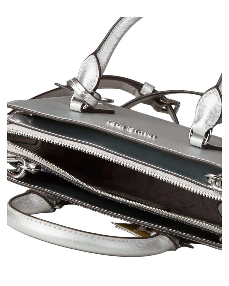 Michael Kors Women's Satchel Silver Thermoplastic Polyurethane Polyester Satchel-bags Silver