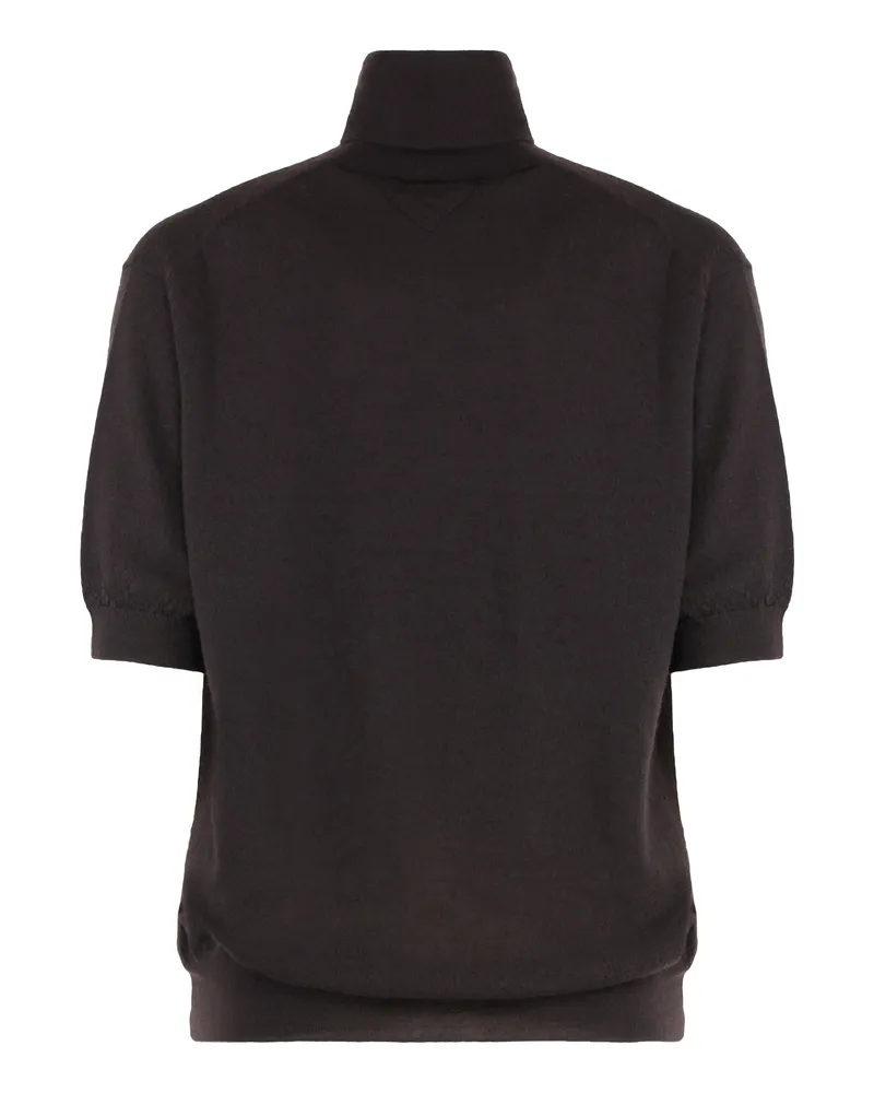 Prada Women's Sweater Turtleneck Cashmere Dark Brown Brown