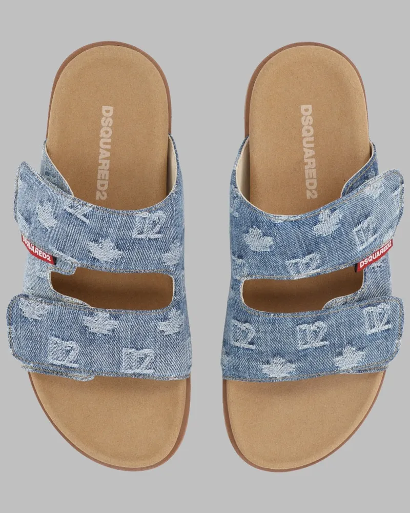 Dsquared2 Double Band Cotton Sandals — Multicolor Multicolor