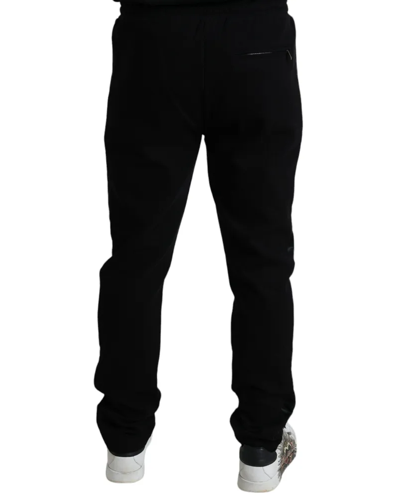 Dolce & Gabbana Men's Black Cotton Skinny Jogger Sweatpants Pants Black
