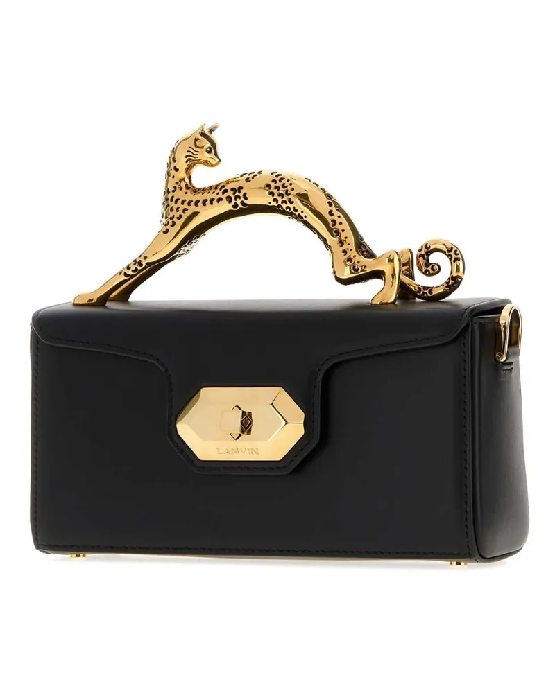 Lanvin Women's Black Leather Nano Pencil Cat Handbag Borse A Mano Bag Black