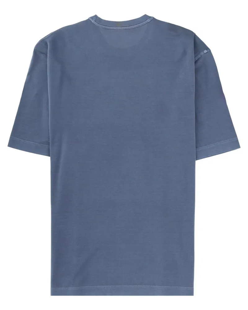 Moncler Logo Cotton T-Shirt — Blue Blue