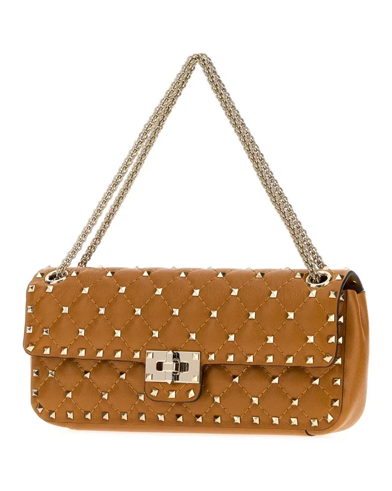 Valentino Garavani Leather Shoulder Bag — Gold Gold