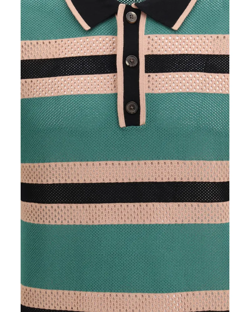 Dries van Noten Men's Polo Shirt Pine Viscose T-shirts And Polos Green