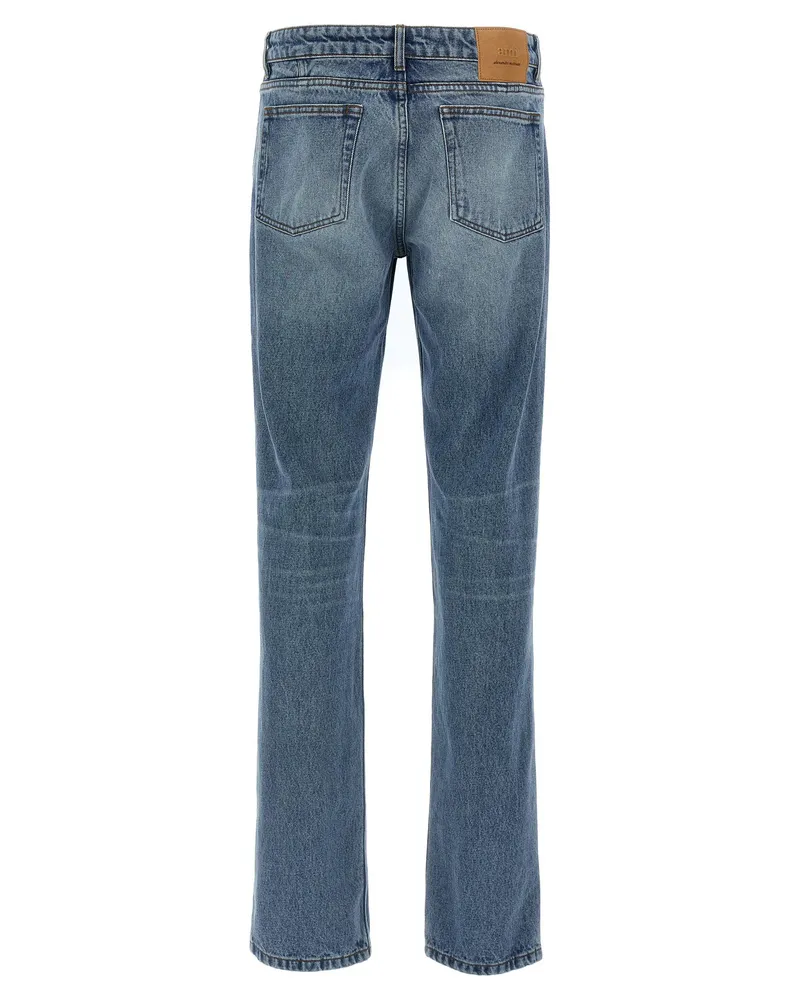 AMI Paris Delavé Cotton Denim Jeans — Blue Blue
