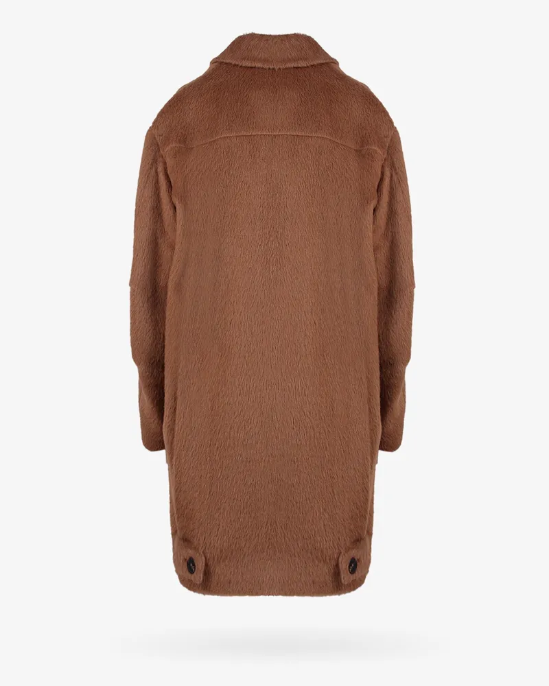 Hevò Women's Coat Alpaca And Virgin Wool — Brown Suri Brown