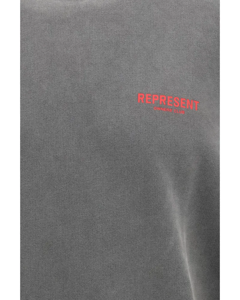 REPRESENT Men's Hoodie Owners Club Washed Black Cotton Sweatshirts Sweater Gray