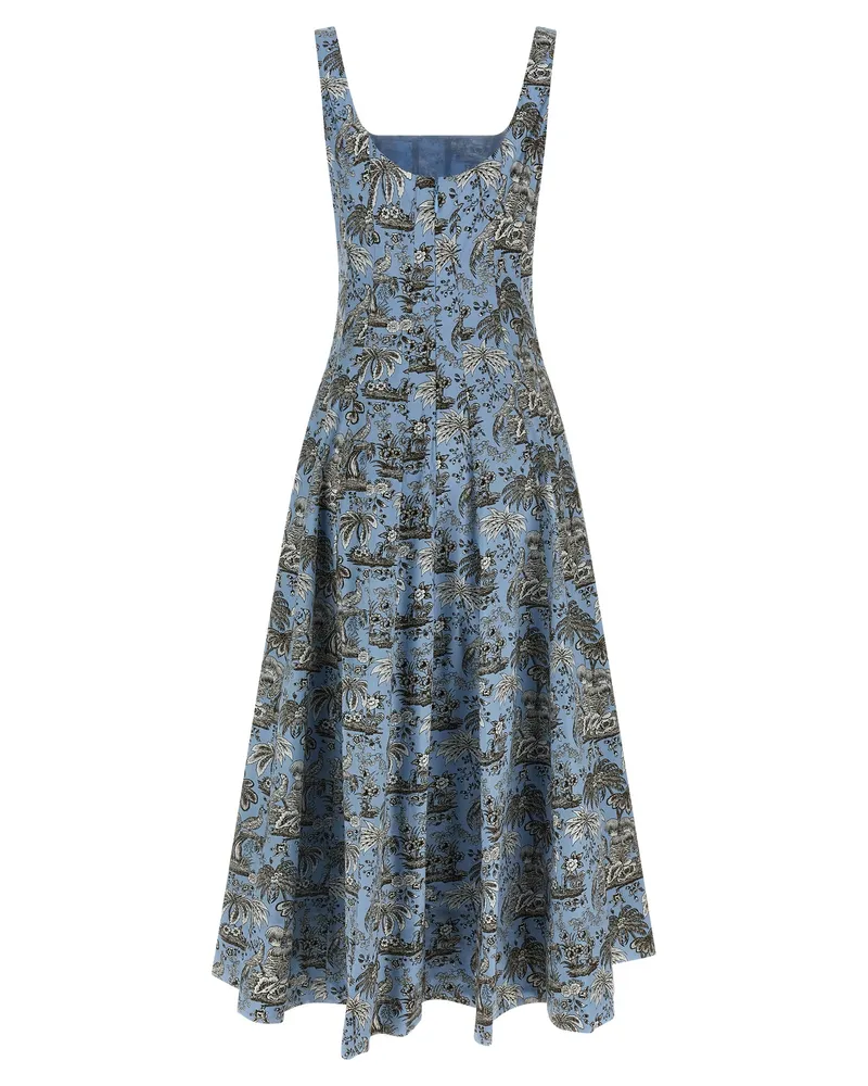 STAUD Women's Blue Cotton Midi Dress Blue