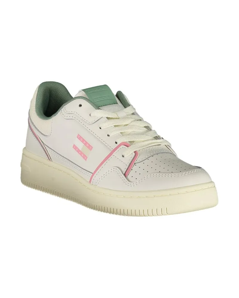 Tommy Hilfiger Color-Block Leather and Polyurethane Sneaker — White White