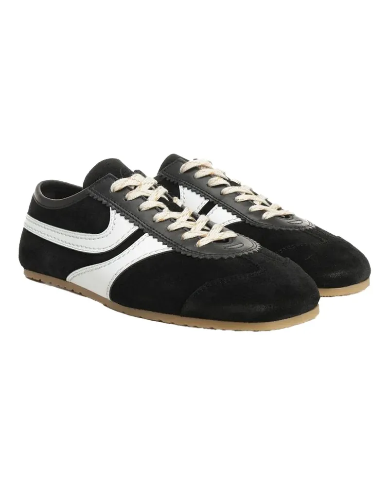 Dries van Noten Suede Colorblock Sneakers — Black Black