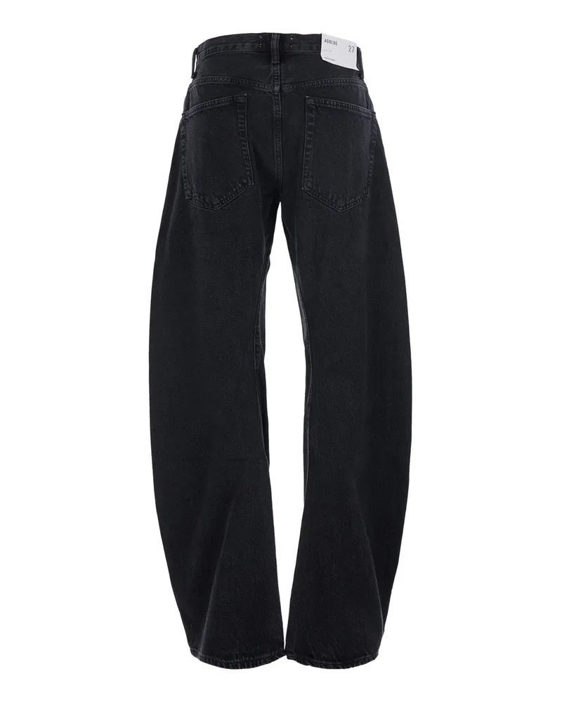 AGOLDE Women's Jeans Spiral Black Denim Cotton Black