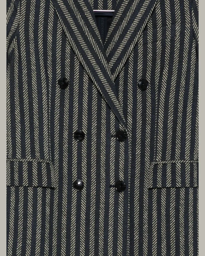 CIRCOLO 1901 Herringbone Striped Cotton Blazer — Grey Grey