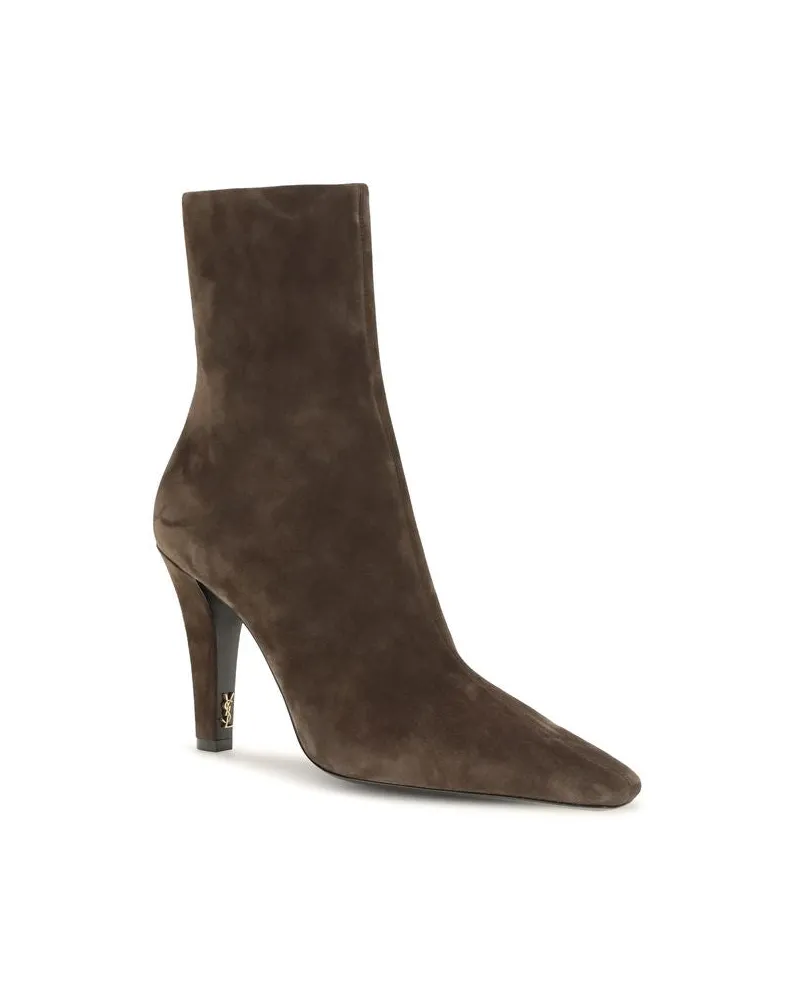 Saint Laurent Jill Ankle Boot — Brown Brown