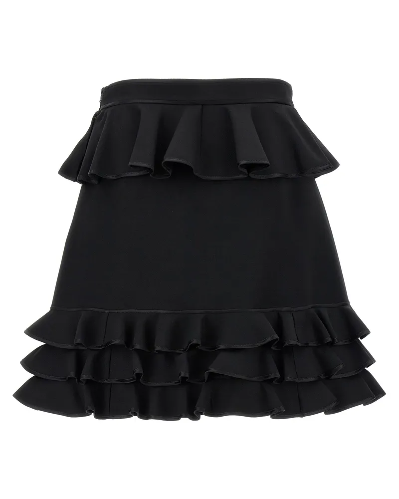 Valentino Garavani Women's Black Virgin Wool Long Skirt Black