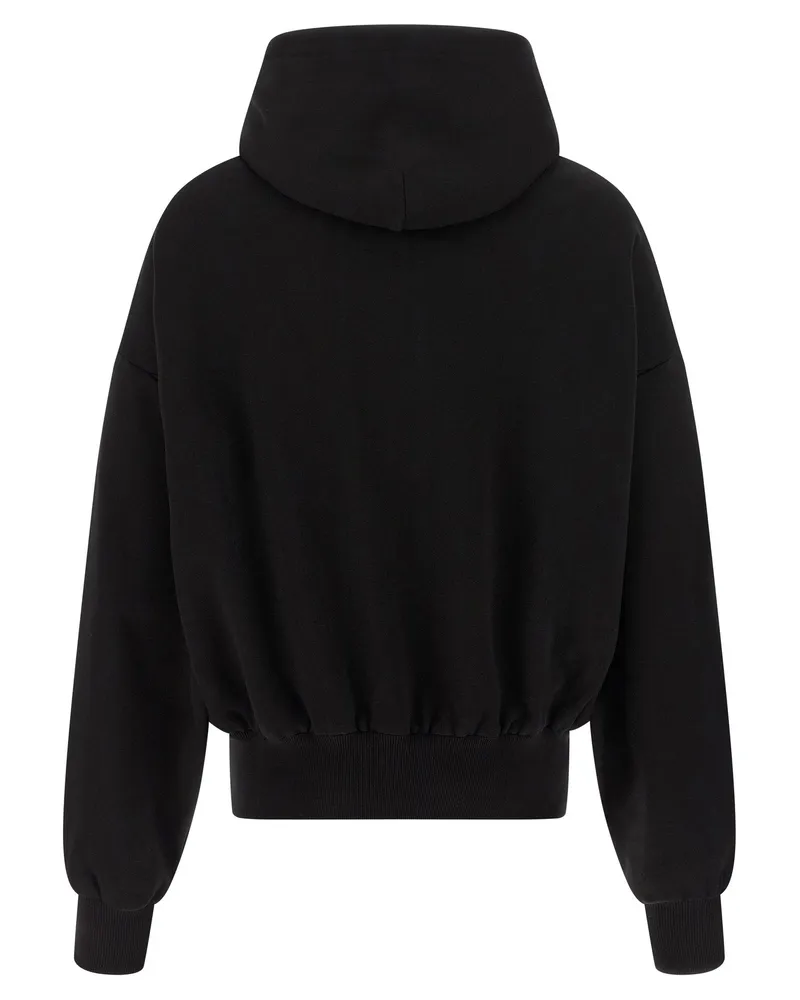 Dolce & Gabbana Flocked Print Hoodie — Black Black