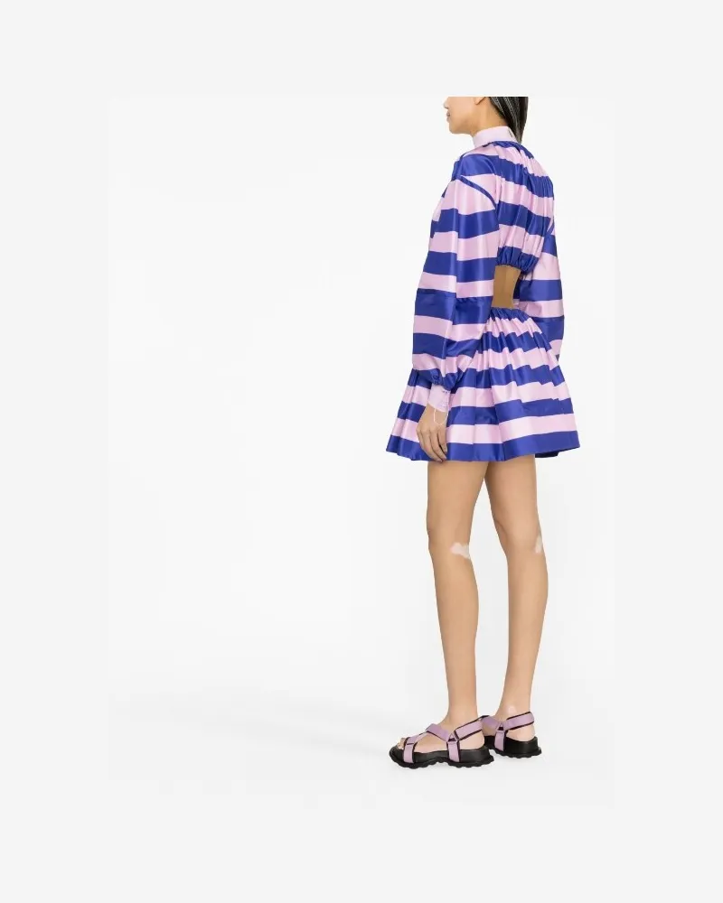 Zimmermann Women's Horizontal-Stripe Print Drawstring Blouse Ss23 W Pink