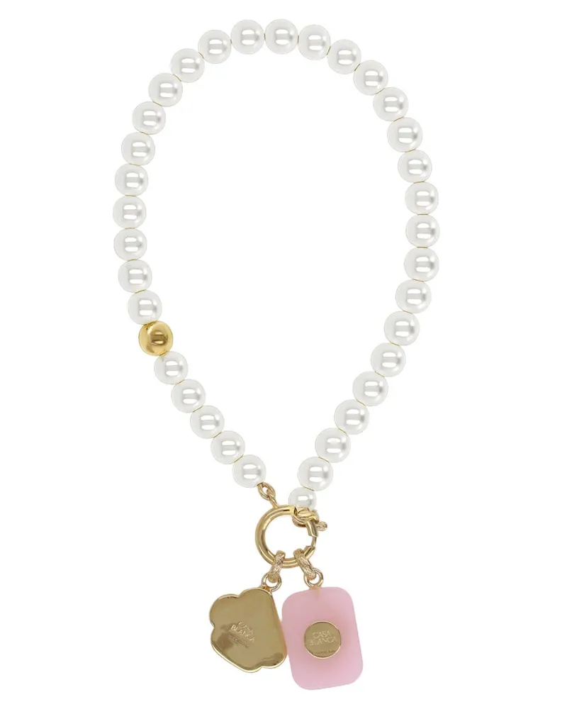 Casablanca Paris Icon Pearl Necklace — White White