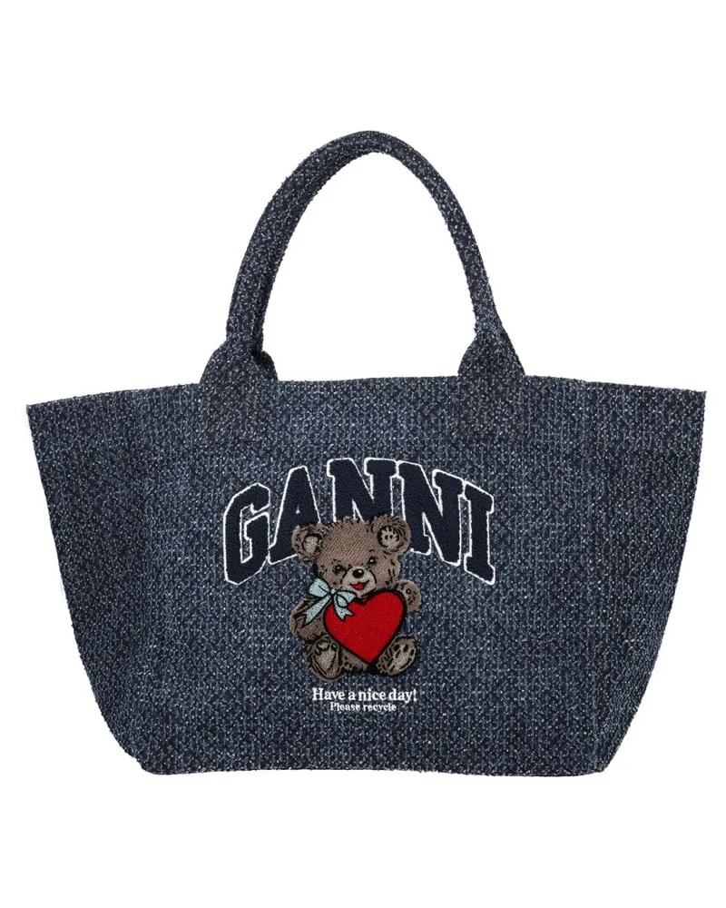 Ganni Trapeze Shoulder Bag — Blue Blue