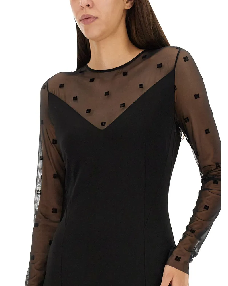Givenchy 4G Jacquard Viscose Dress — Black Black