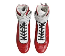 Quilted Leather Sneaker — Red