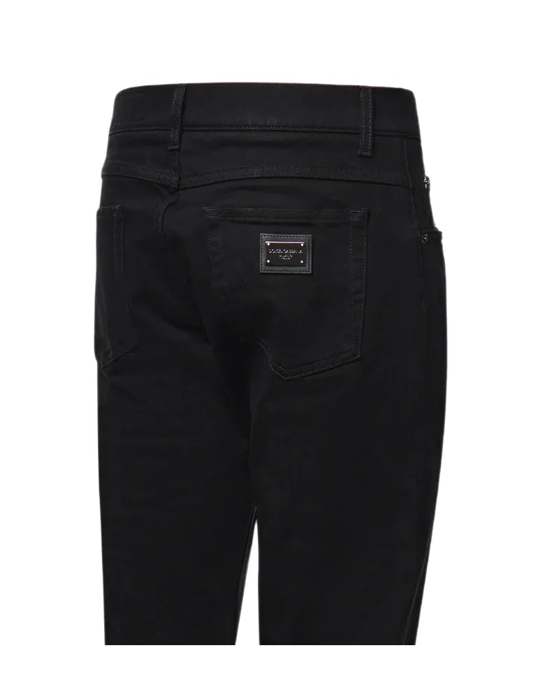Dolce & Gabbana Slim-Fit Cotton Jeans — Black Black