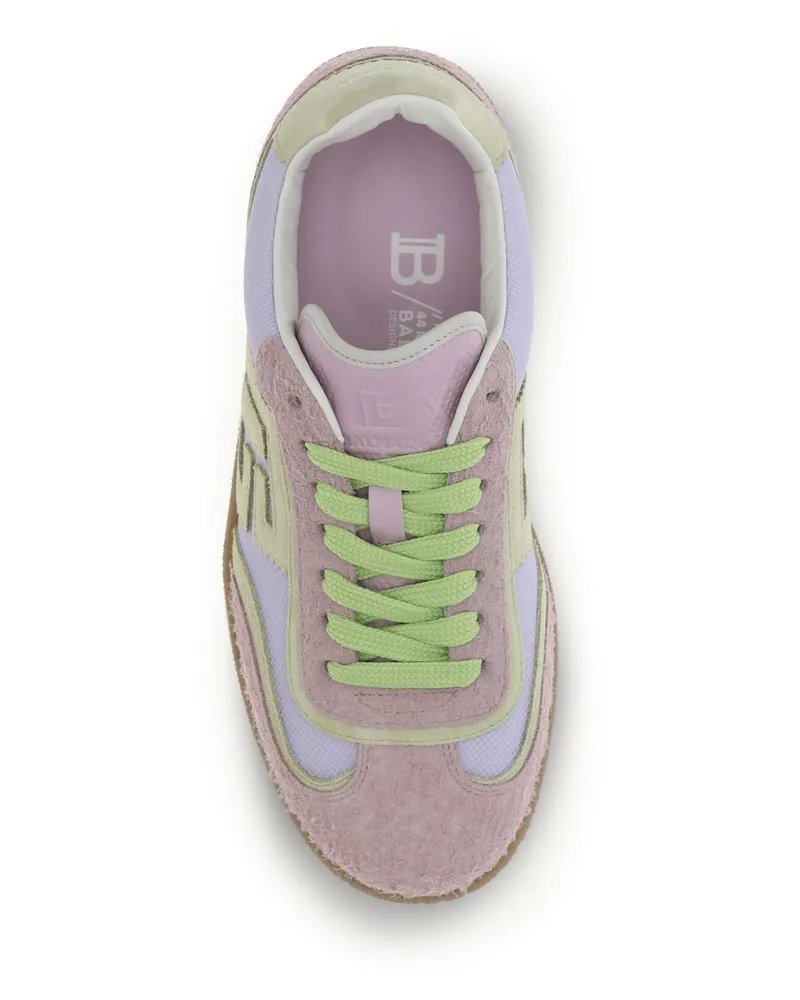 Balmain Women's Sneakers Swan Suede Lilac-Light Green Upper: Calf Trainers Lilac/light Purple