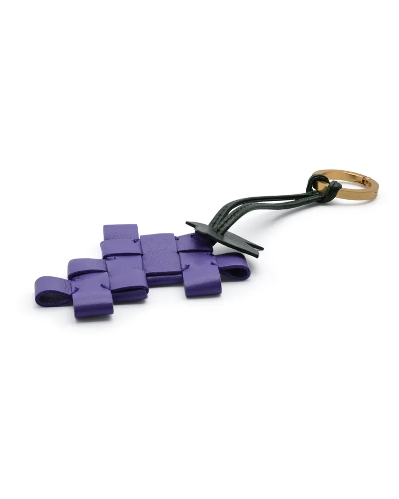 Bottega Veneta Women's Intrecciato Weave Grape Keyring Purple Jewelry Bijoux Purple
