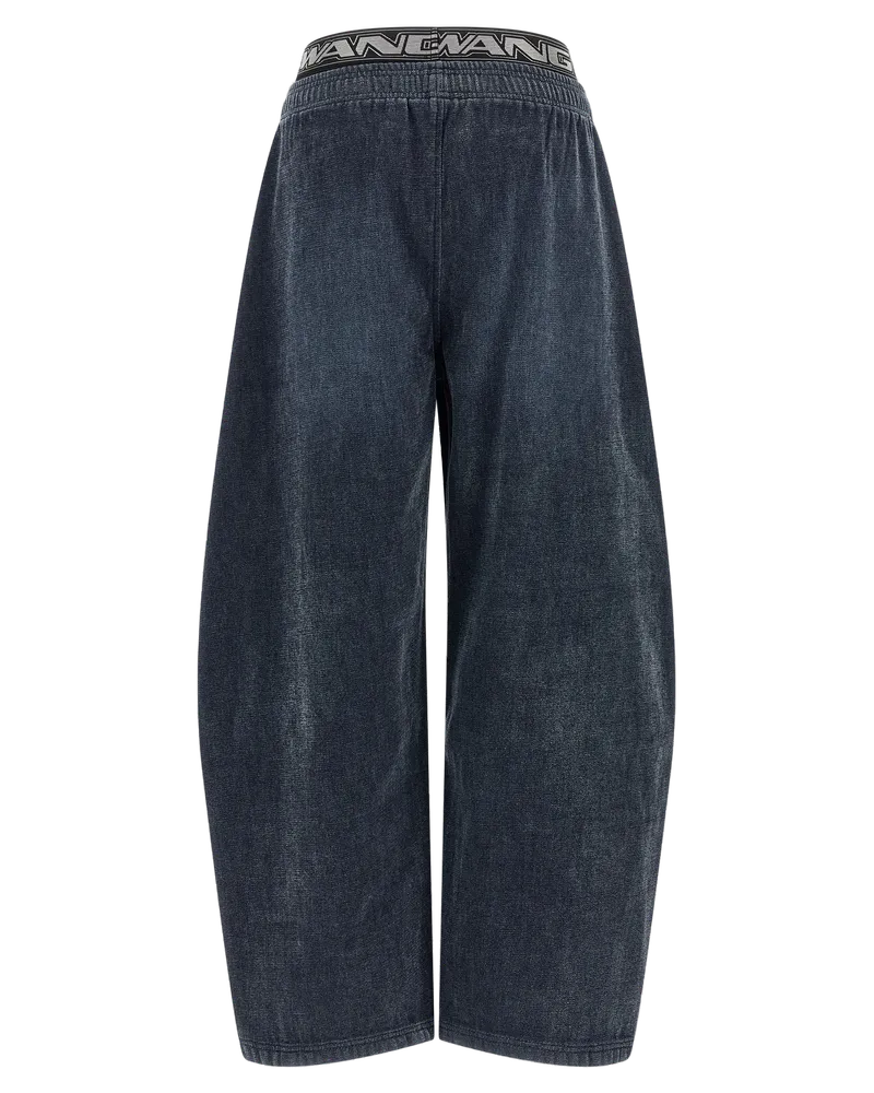Alexander Wang Wide-Leg Brushed Denim Trousers — Black Black