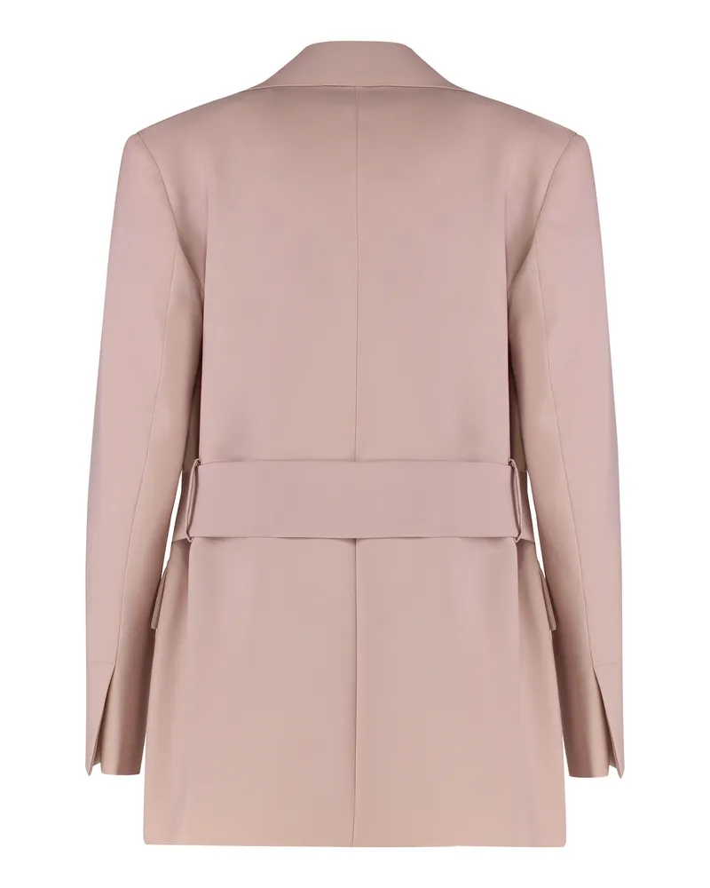 Max Mara Women's Blazer Teso Powder Pink Virgin Wool Blazers Jacket Pink