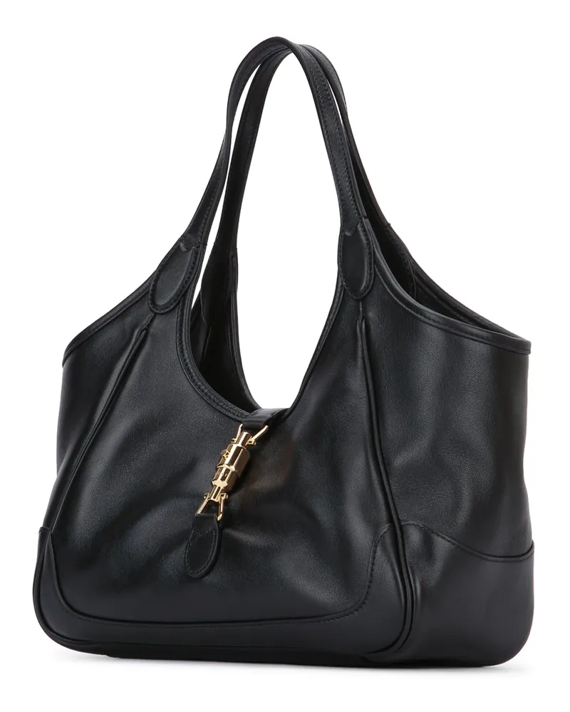 Gucci Women's Hbg G.jackie Tote Blackblack Calf Skin Borse A Mano Black