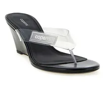 Logo Patch Transparent PVC Sandal — Black