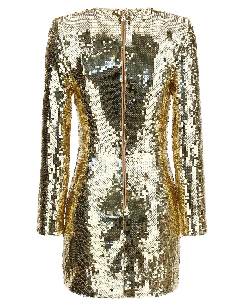 ROTATE Birger Christensen Mini Dress — Gold Gold