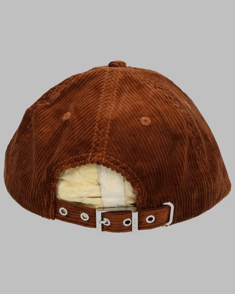 Ganni B3020261_900 Corduroy Organic Cotton Baseball Cap — Brown Brown