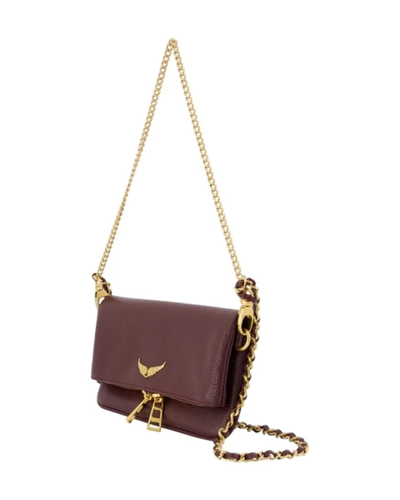 Zadig & Voltaire Women's Rock Nano Crossbody -  Leather Burgundy Cowhide Bags Crossbodies Burgundy