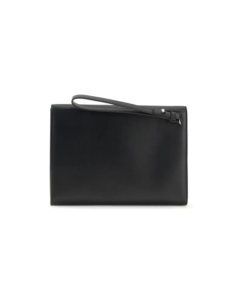 Ferragamo Men's Black Calf Leather Bos Taurus Wallet Black