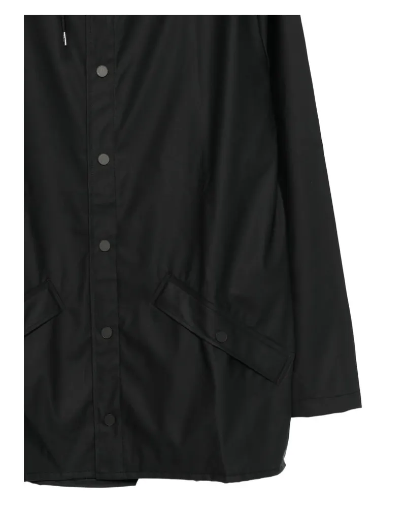 RAINS Hooded Polyester Raincoat — Black Black