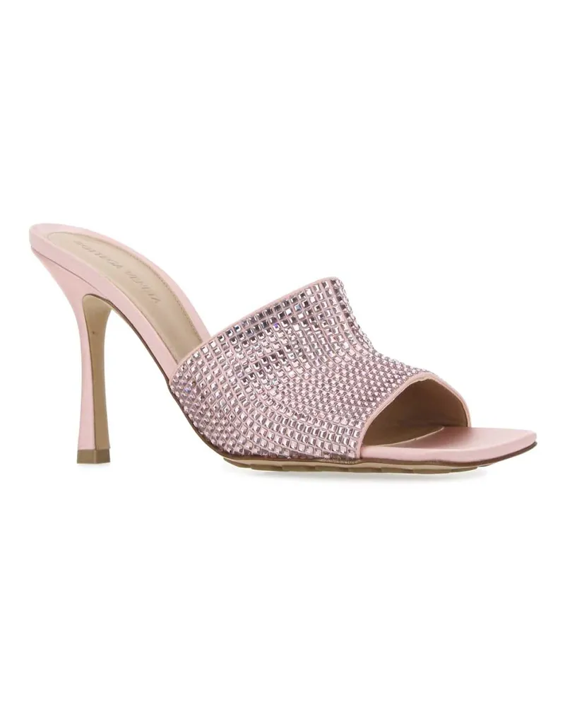 Bottega Veneta Women's Pink Satin Stretch Mules 6483 Sandali Sandal Pink