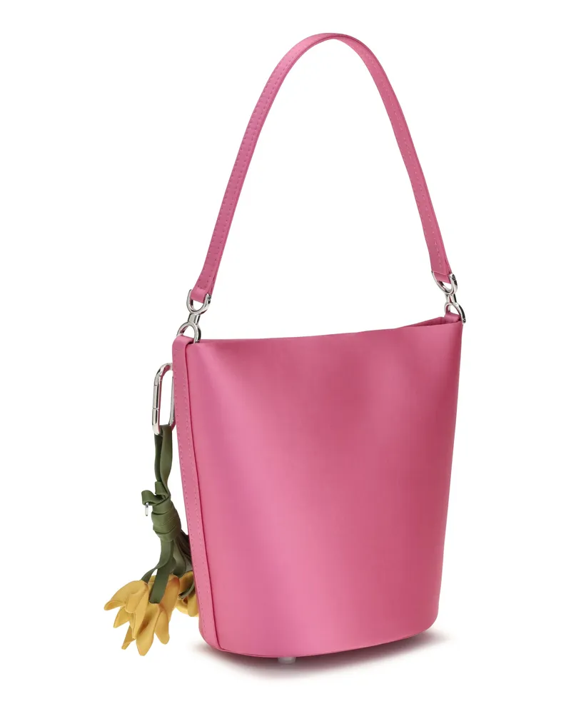 Self-Portrait Women's Bucket Bag Satin Pink Polyester Pink