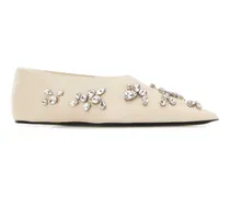 Women's Ballerina Beige Leather Caprina