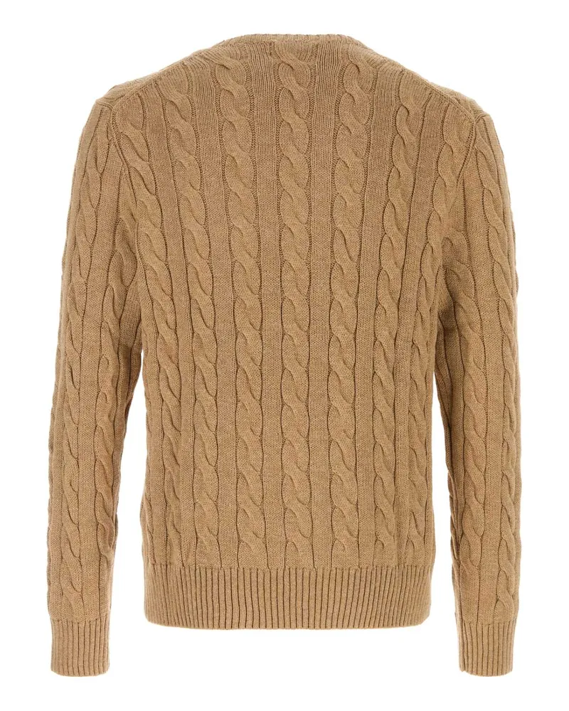 Ralph Lauren Men's Camel Cotton Sweater Camelmelange Exterior: Maglieria Beige