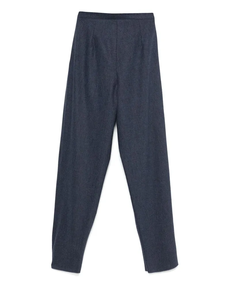Emporio Armani Virgin Wool Blend Trousers — Navy Navy