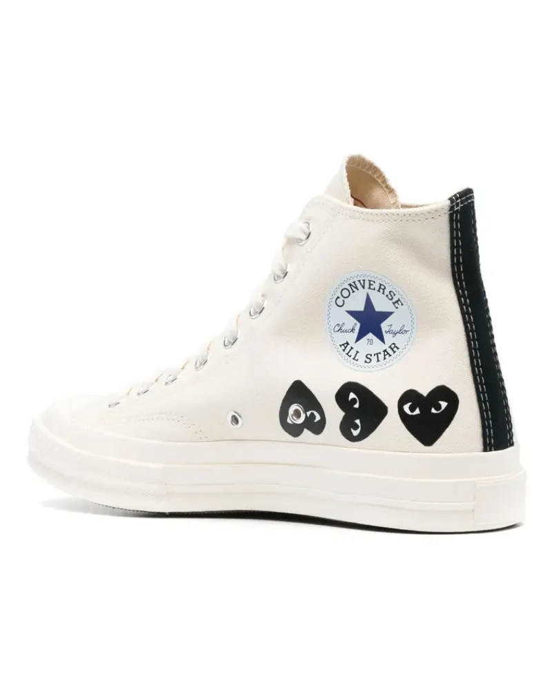 Comme des Garçons Men's Comme Des Garã§ons Play X Converse Chuck 70 Hi Sneakers White Shoes White